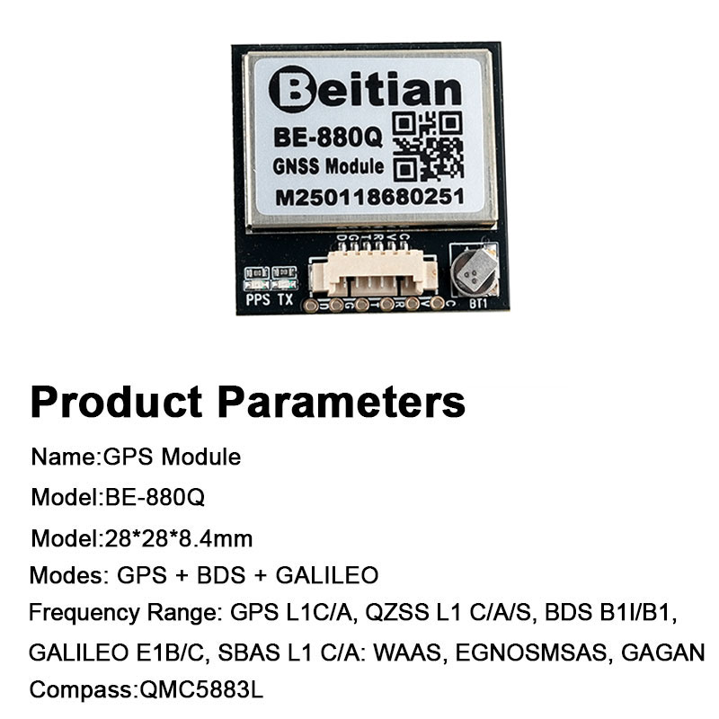BE-880Q GNSS GPS Module M10050 - đánh giá và giá Drone Compass