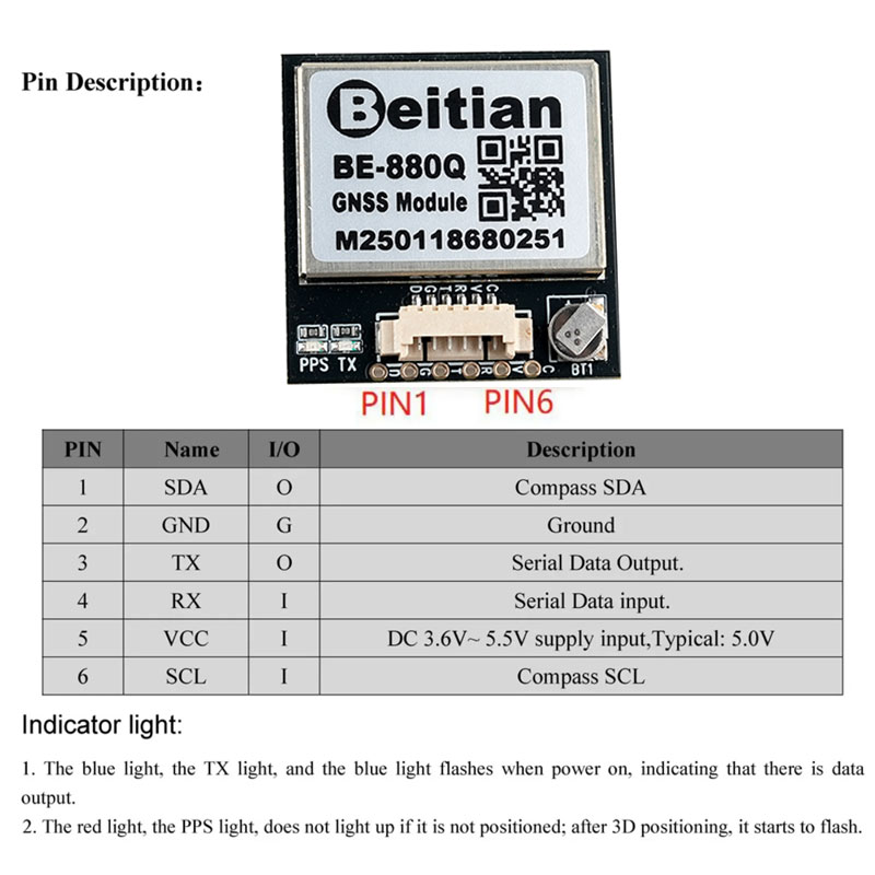 BE-880Q GNSS GPS Module M10050 - đánh giá và giá Drone Compass
