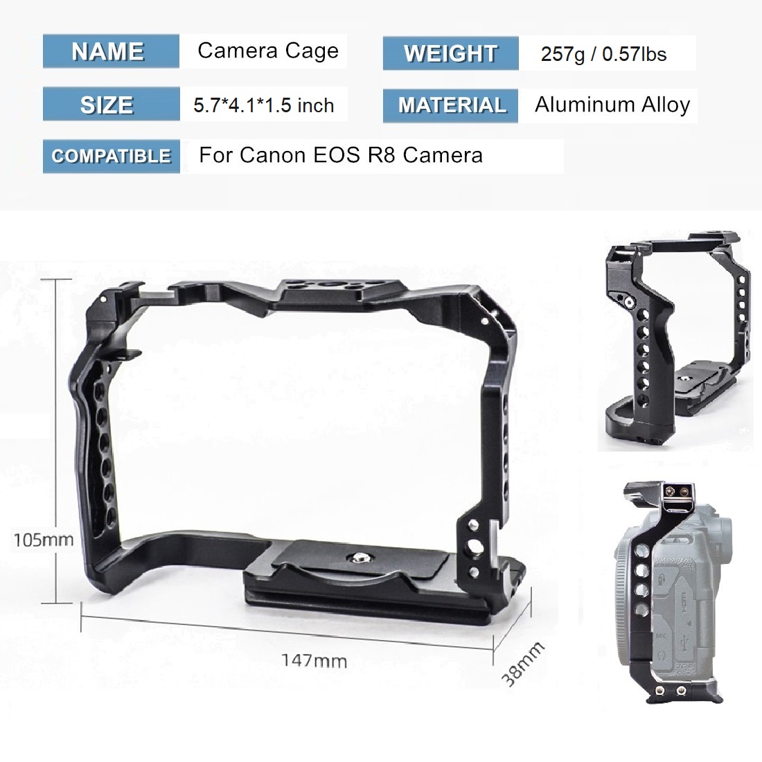 Protective Frame Camera Cage f - đánh giá và giá Canon Camera Eos R8