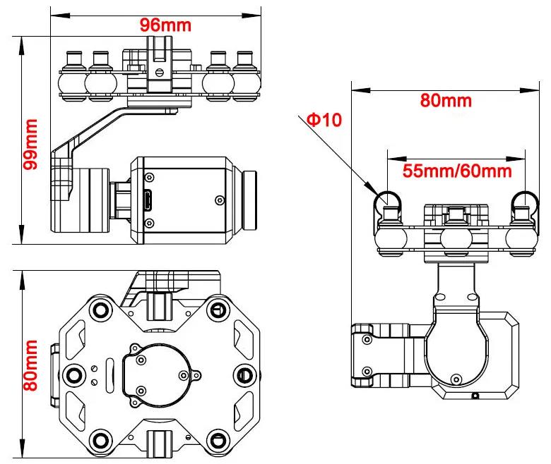 Tarot TL3T20 3-axis Gimbal 640 - đánh giá và giá Drone Gimbal